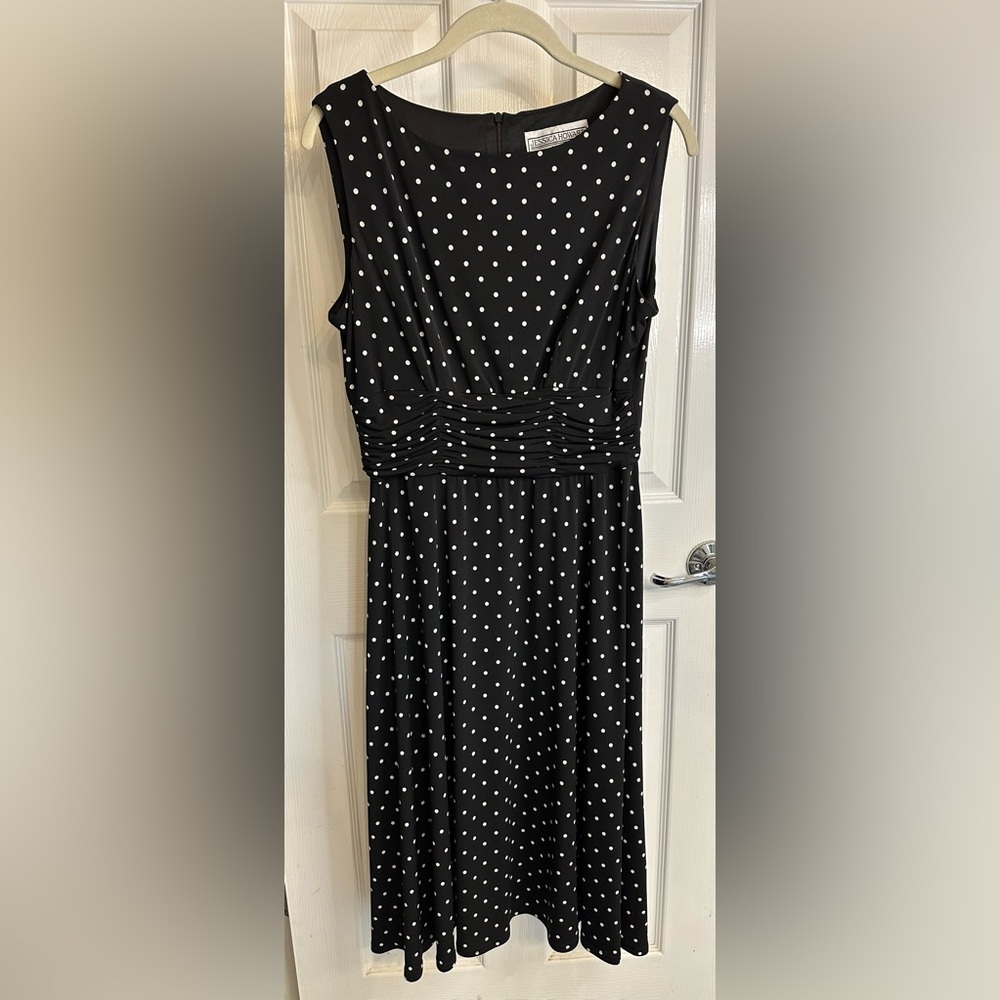 Black with white polk dot classic Jessica Howard dress